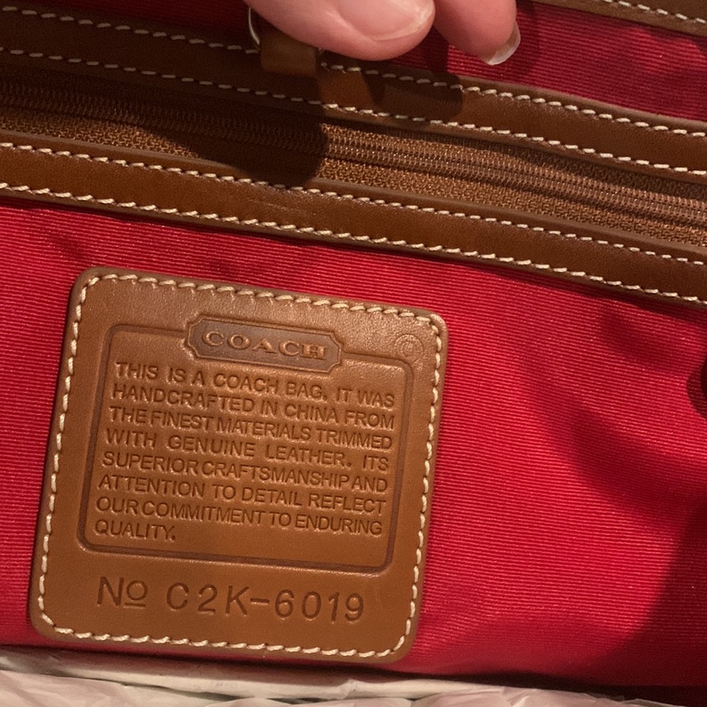 COACH New Vintage Shoulder Bag Signature Pink and Tan Tote with Dust Bag - Picture 8 of 14